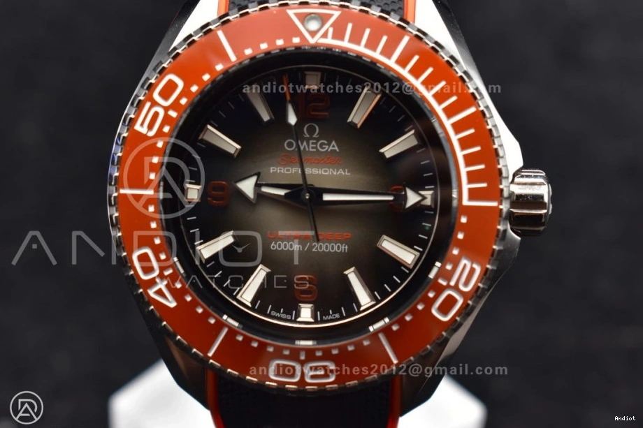 Best Black Gray Orange on 6000M Seamaster Dial Edition Rubber 1:1 Bezel Ceramic A2824 SS Ultra TF Deep Strap 1103